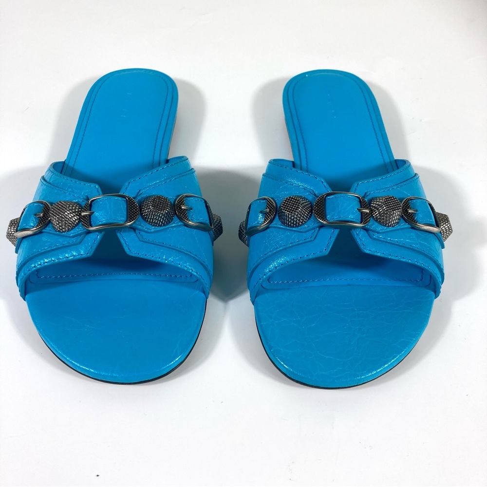 NWB Balenciaga Cagole Slide Sandal Cyan Size 36.5EU 6.5US 694342WAD4E - Picture 7 of 17